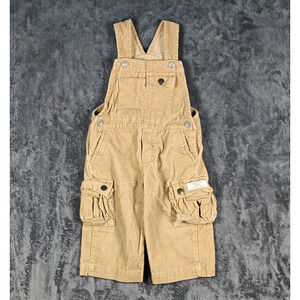 Polo Ralph Lauren Bib Overalls Boys Size 12 Months Tan Corduroy Classic Cords